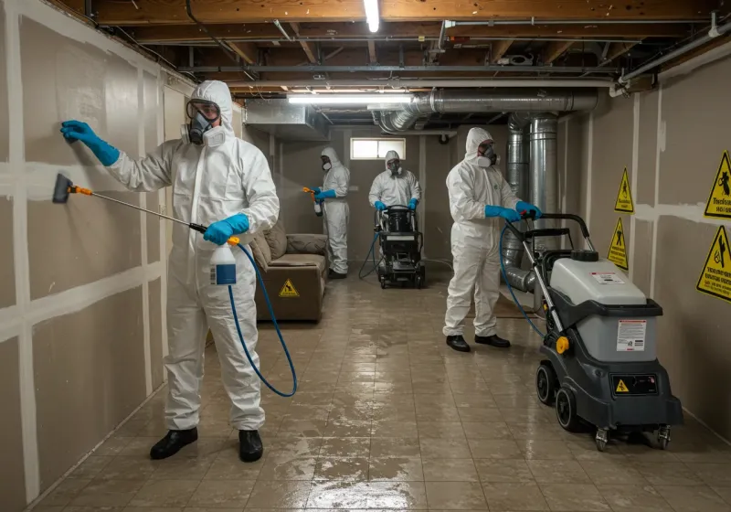 Basement Moisture Removal and Structural Drying process in Poquonock Bridge, CT